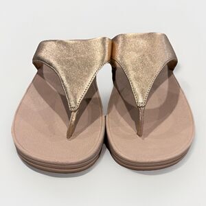 FitFlop Rose Gold LULU Toe Post Thong Sandal Shoes Size 9